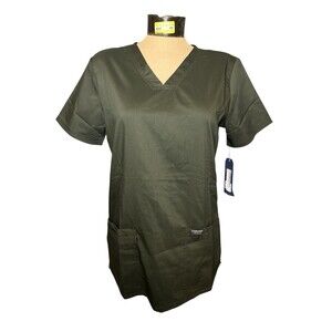 Cherokee Medical Women’s Scrub Top V-Neck 3 Pockets Olive Branch Small WW620 New